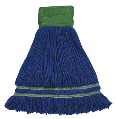 Antimicrobial Wet Mops | Industrial Looped-End Blue | Medium