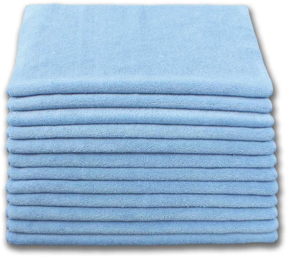 Microfiber Cleaning Cloths - Terry 12" X 12" - Standard Quality 200gsm