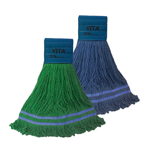 Industrial Laundry Style Antimicrobial Looped-End Wet Mop - 9" BAND