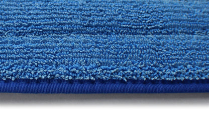 EACH   18"   STANDARD LOOP PILE Microfiber Hook and Loop Wet/Dry Mopping Pads w/BLUE Binding